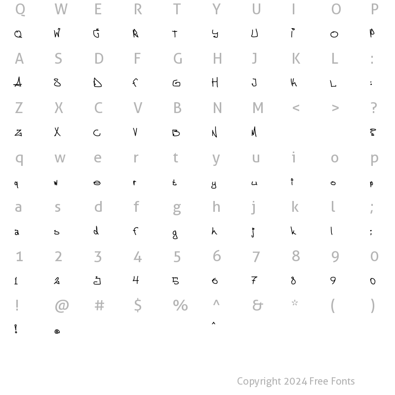 Character Map of Aggstock Regular