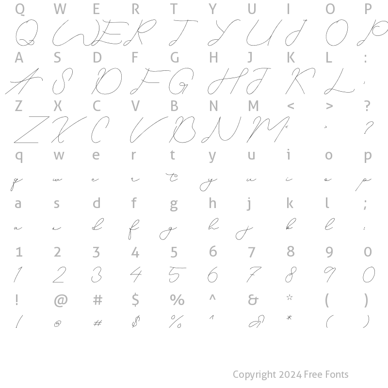 Character Map of Agrandize Regular