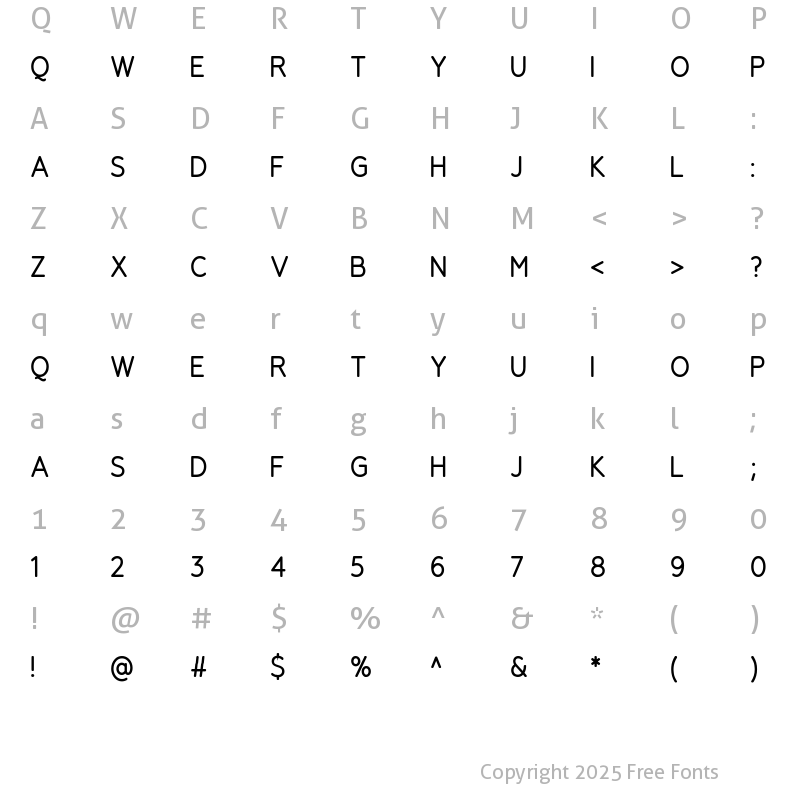 Character Map of Agrinio Regular