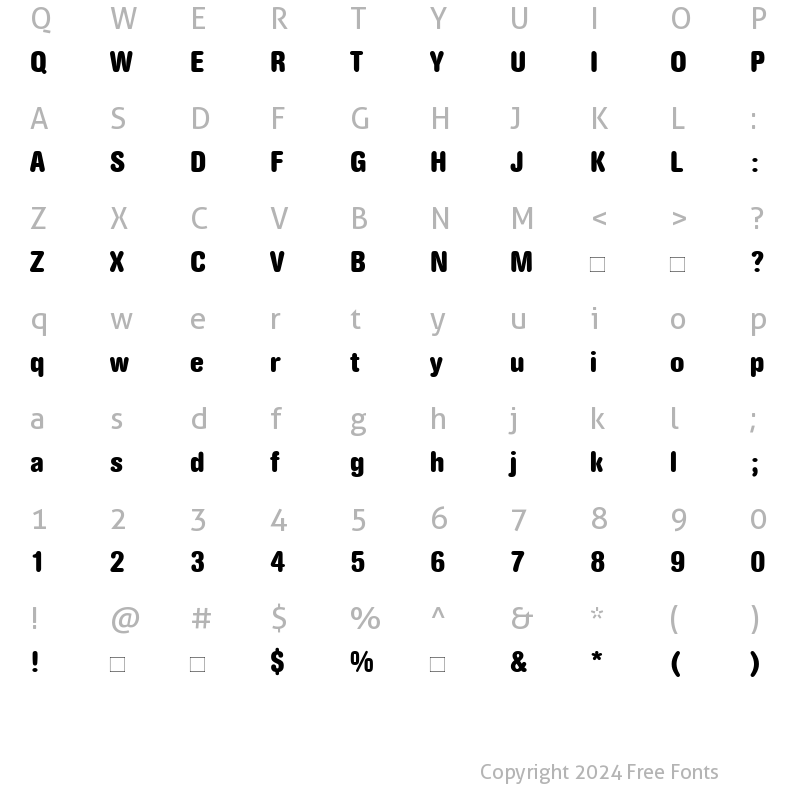 Character Map of AGRoundedBold-CondensedBook Book