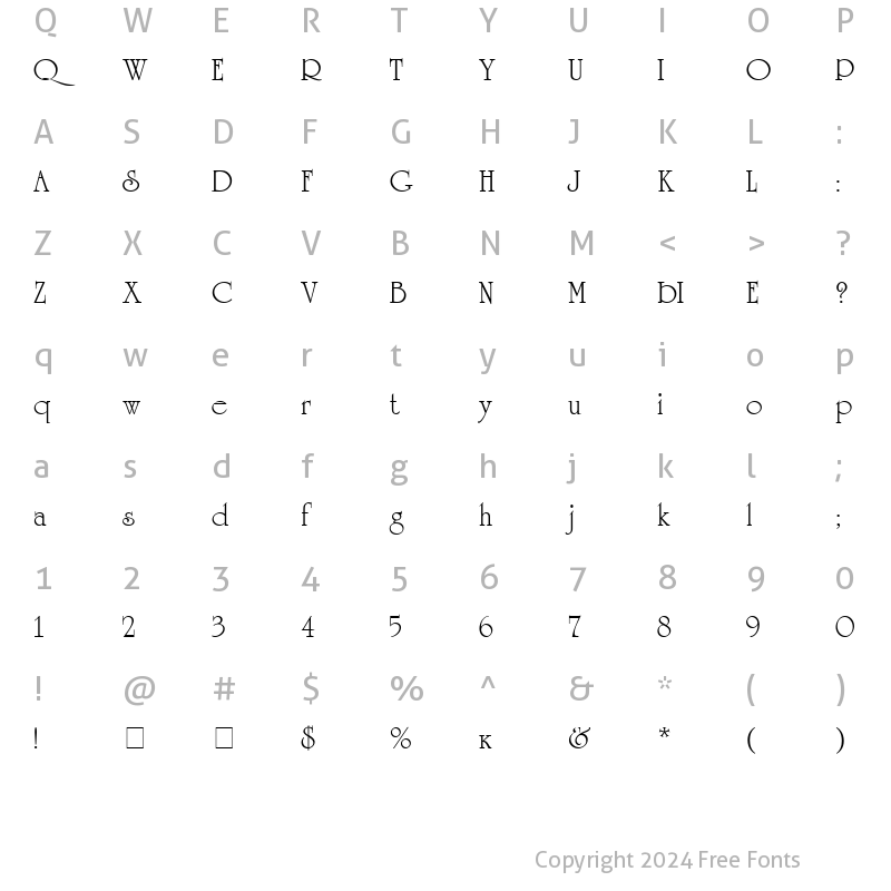 Character Map of AGUniCyrillic NormalA