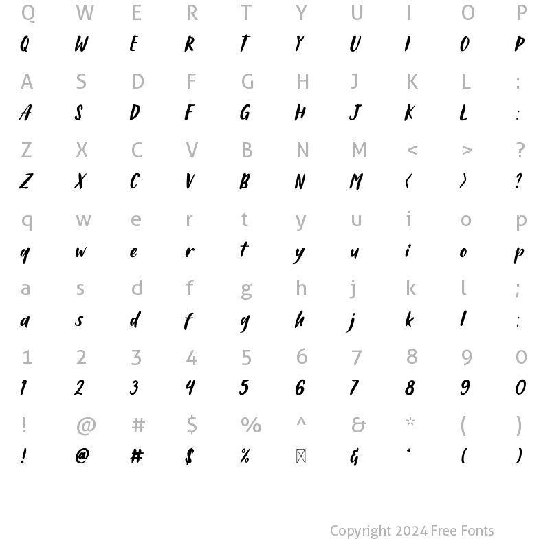 Character Map of Ahmad Sutomi Regular