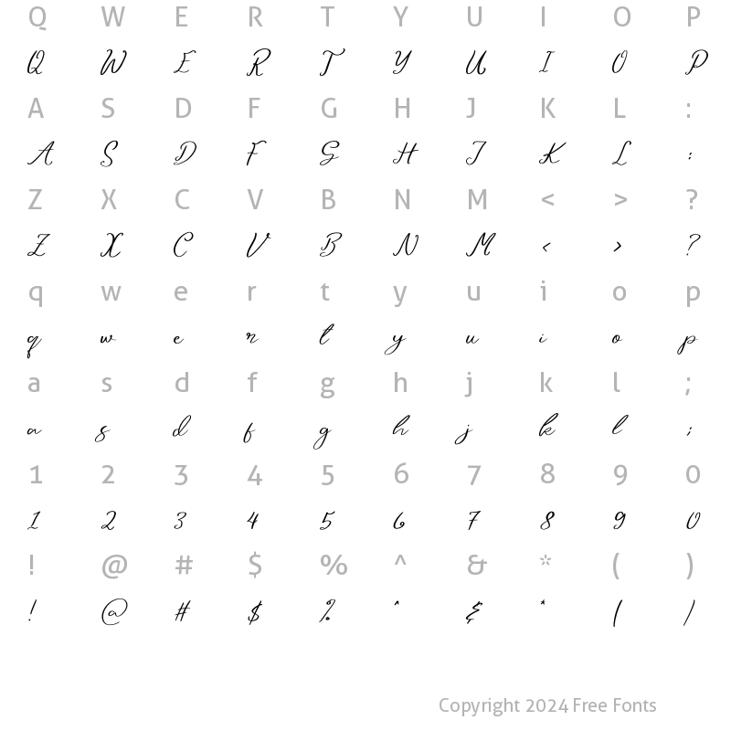 Character Map of Ahsane Regular