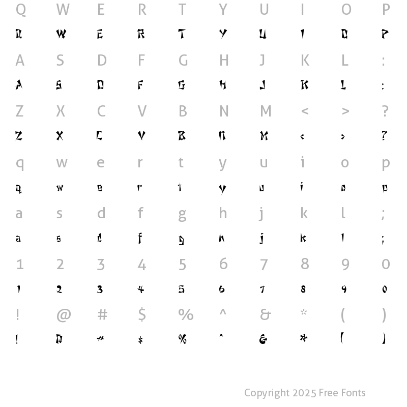 Character Map of AhSooSSK Regular