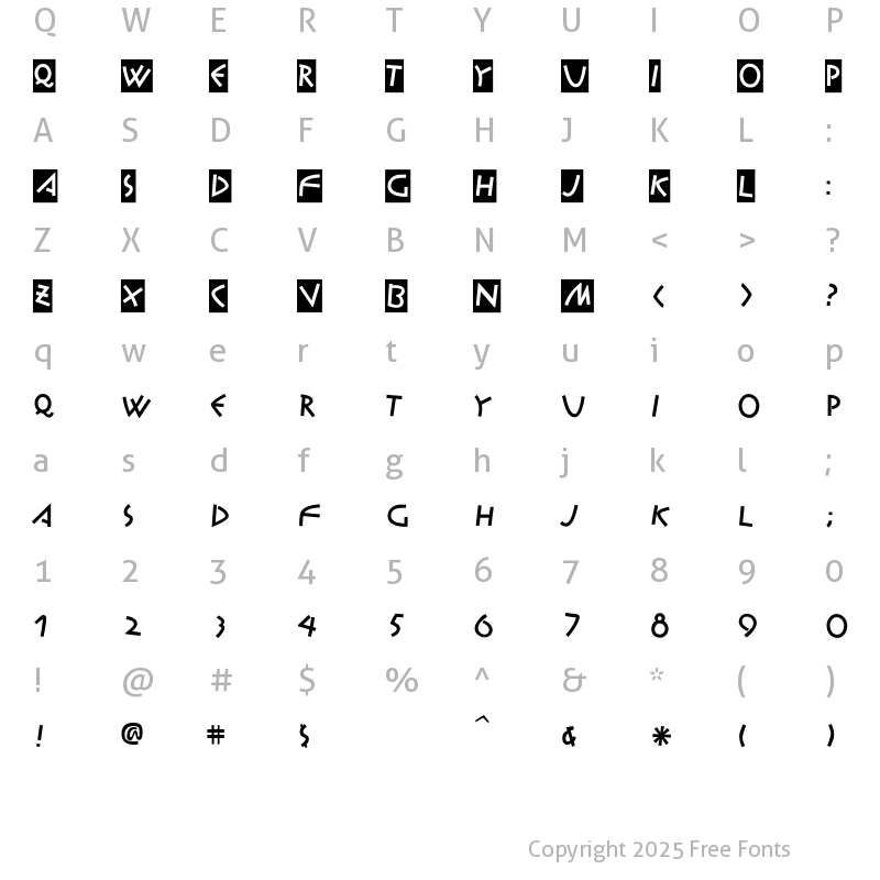 Character Map of AIAlphaKid Regular