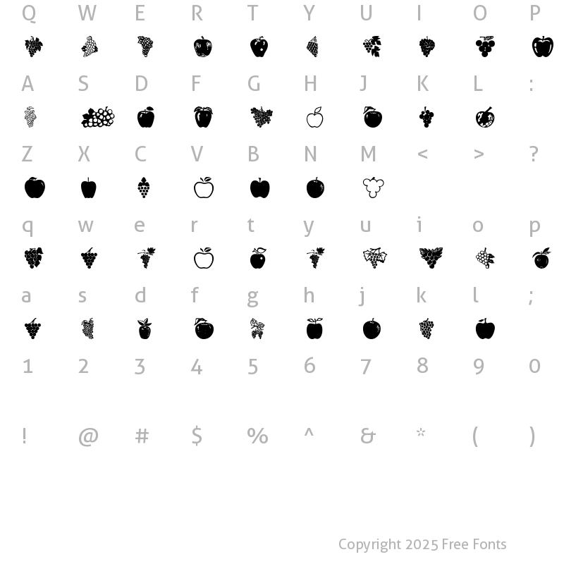 Character Map of AIAppleWine Regular