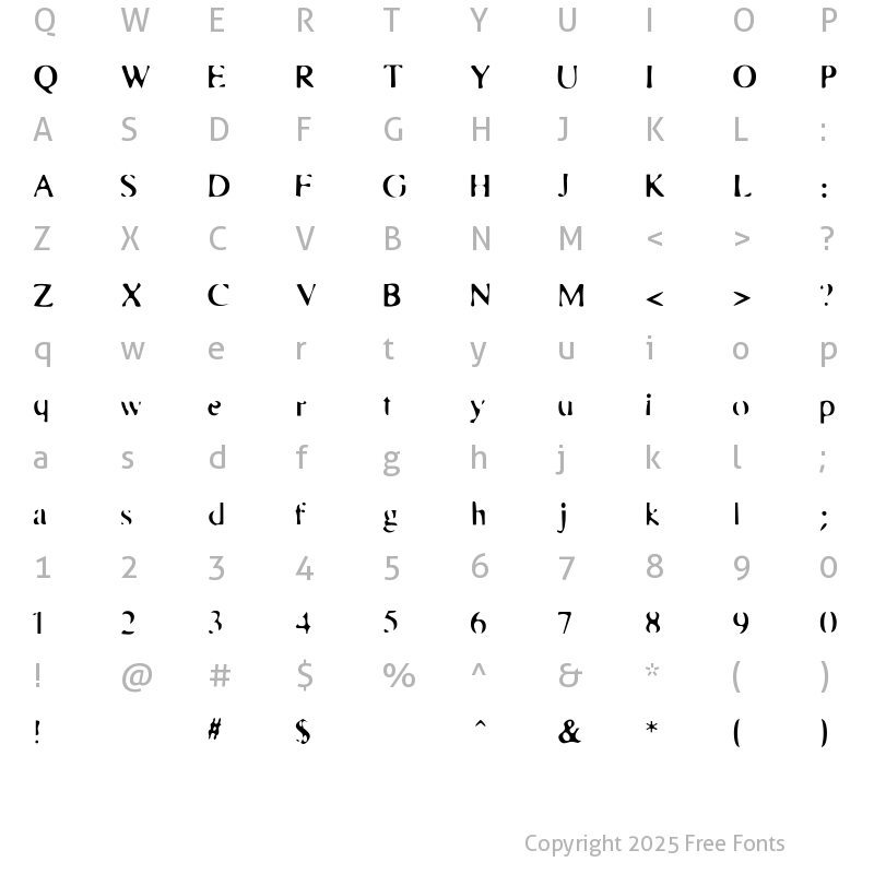 Character Map of AIBadTimes Regular