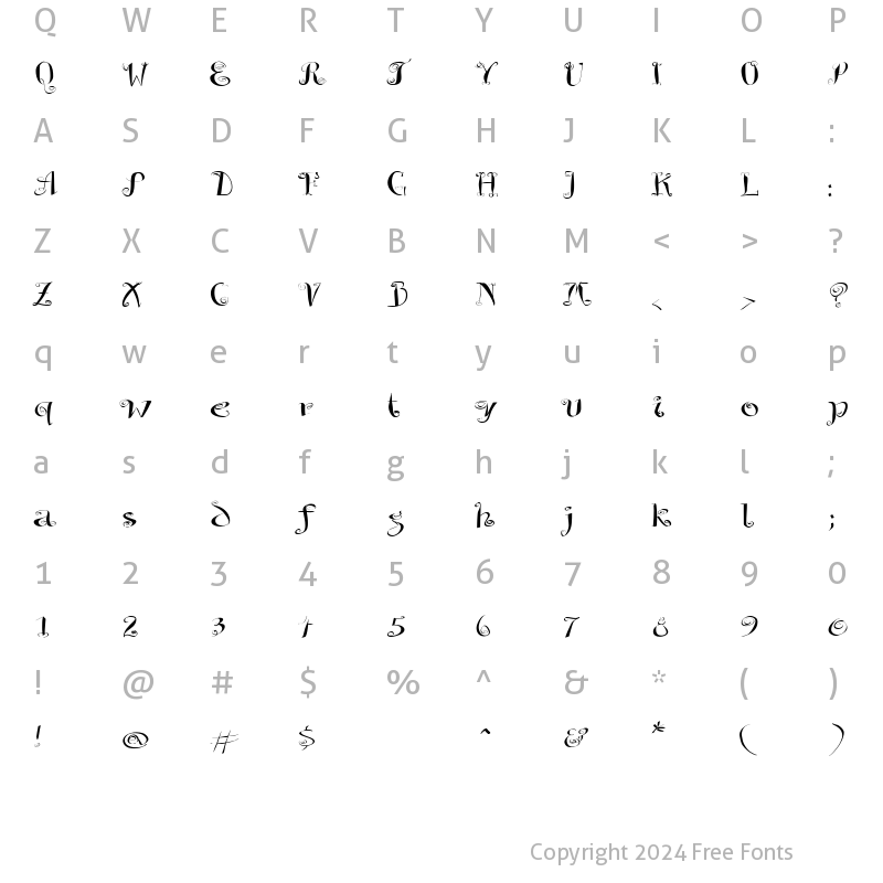 Character Map of AIChaoTiqua Bold