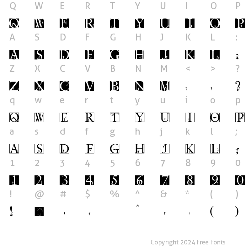 Character Map of AIClassicalsBPlus Regular