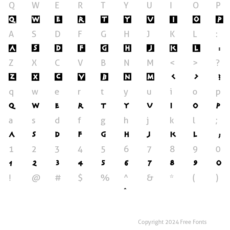 Character Map of AIClassiCapsBlack Regular