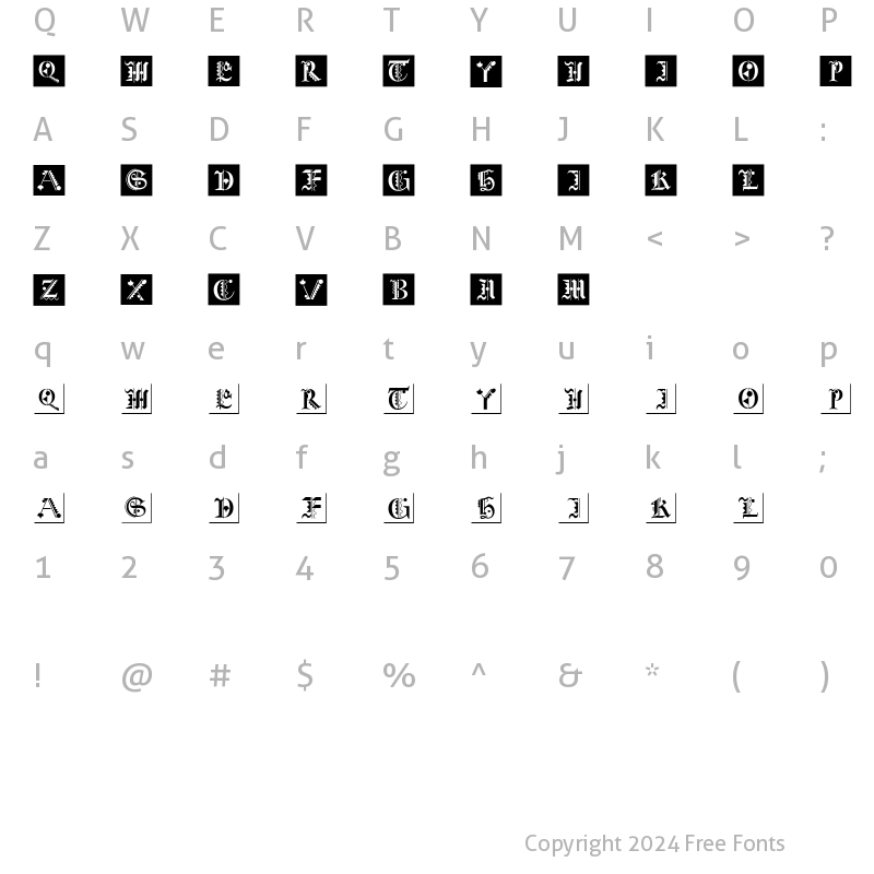 Character Map of AIFraktKonstruct Regular