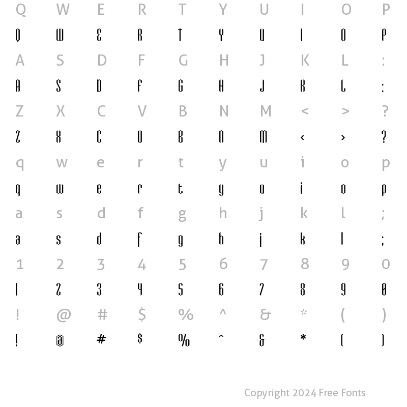 Character Map of AIGreenbrier Regular