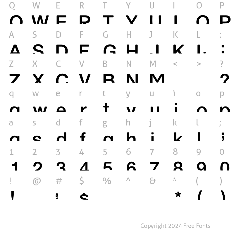 Character Map of AIHalf Regular