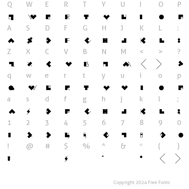 Character Map of AIIdeograph Regular