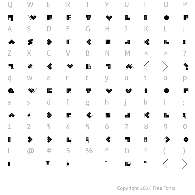 Character Map of AIIdeographInline Regular