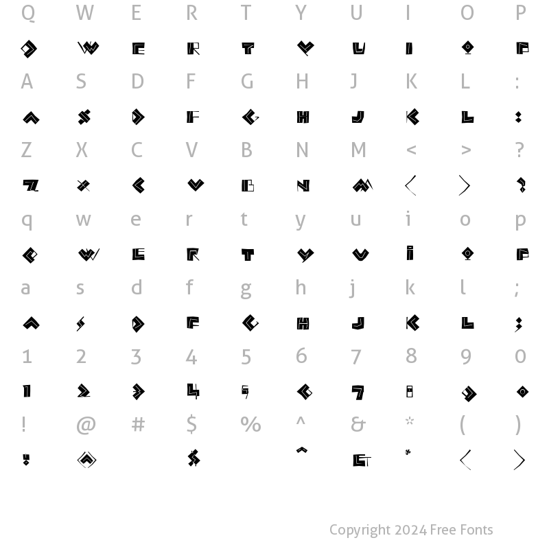 Character Map of AIIdeoRoughInline Regular