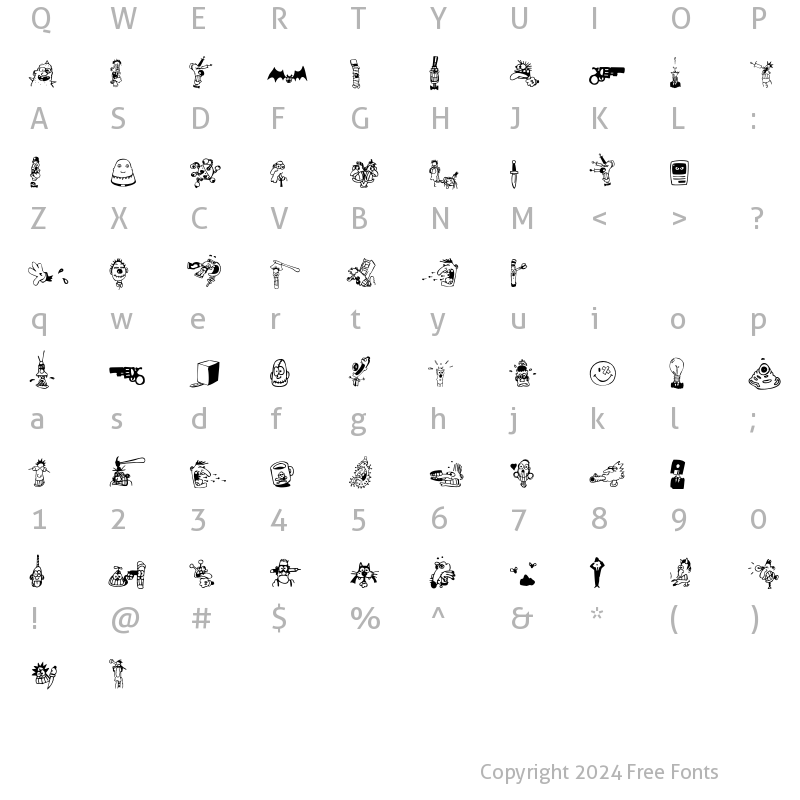 Character Map of AIMoreHeds Two Regular