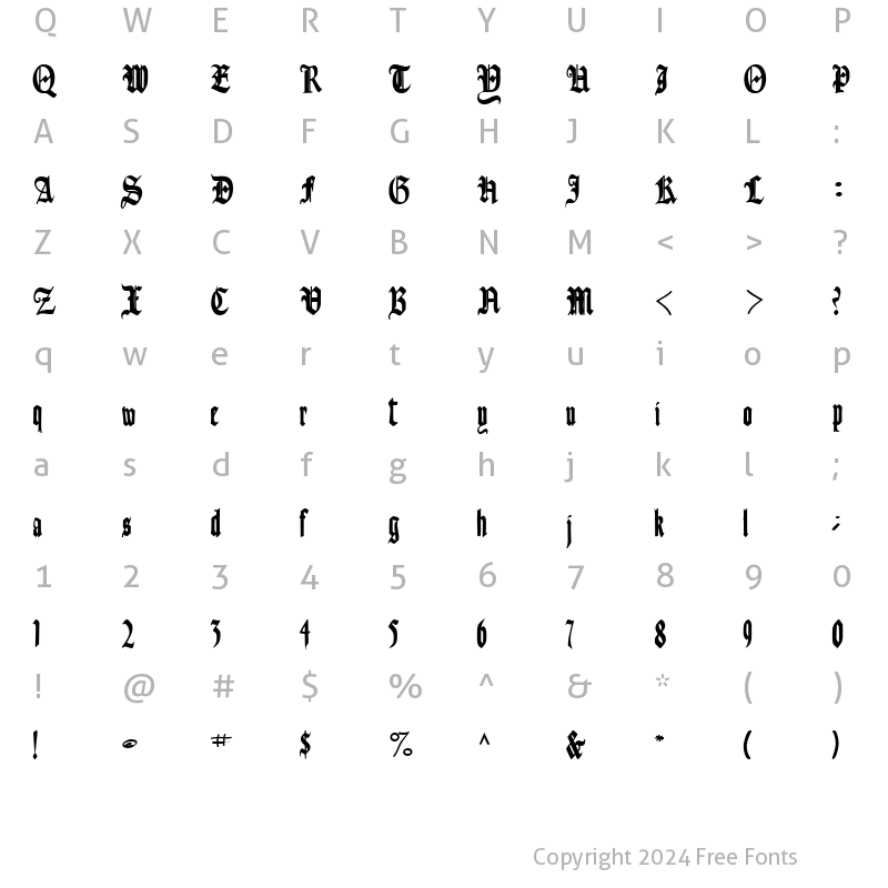 Character Map of AinsworthSSK Bold