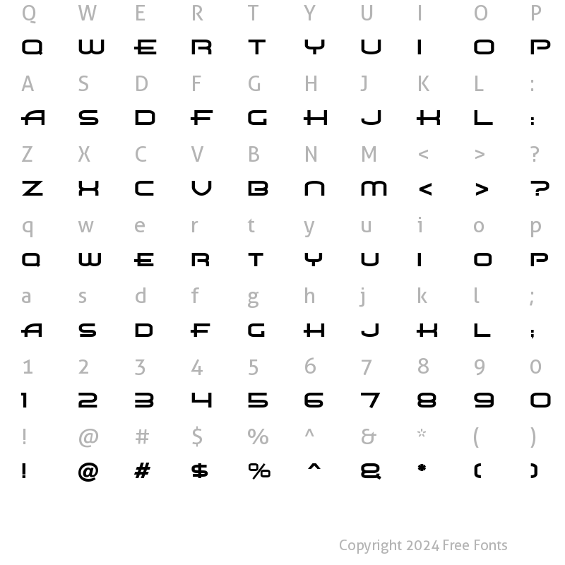 Character Map of Air Flow BTN Bold