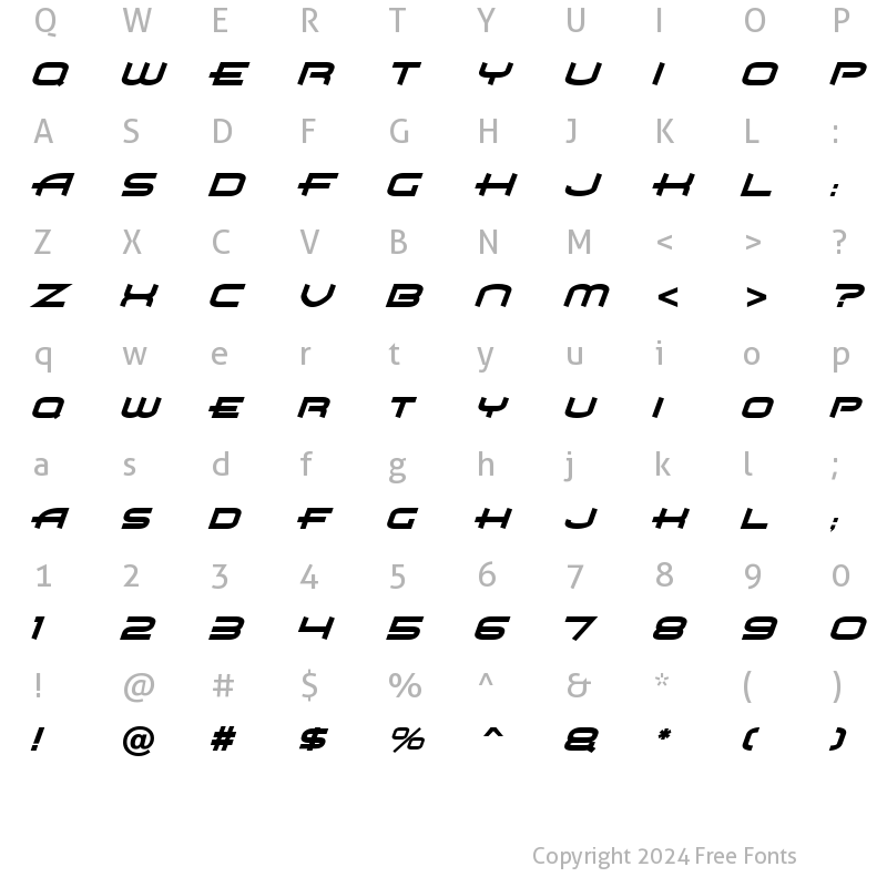 Character Map of Air Flow BTN Hv Oblique