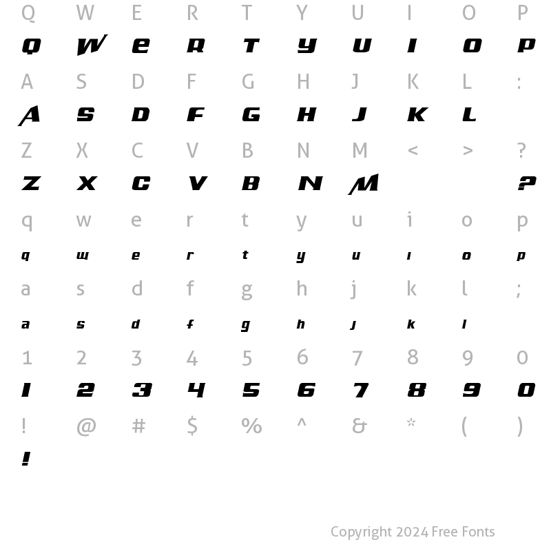 Character Map of Air Millhouse  Italic Italic