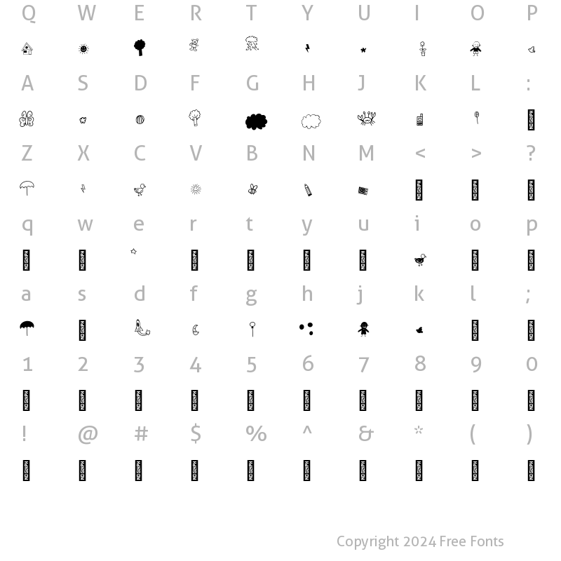 Character Map of Air of the day Regular