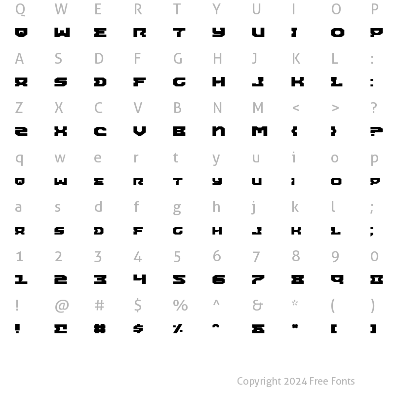 Character Map of Airacobra Expanded Expanded