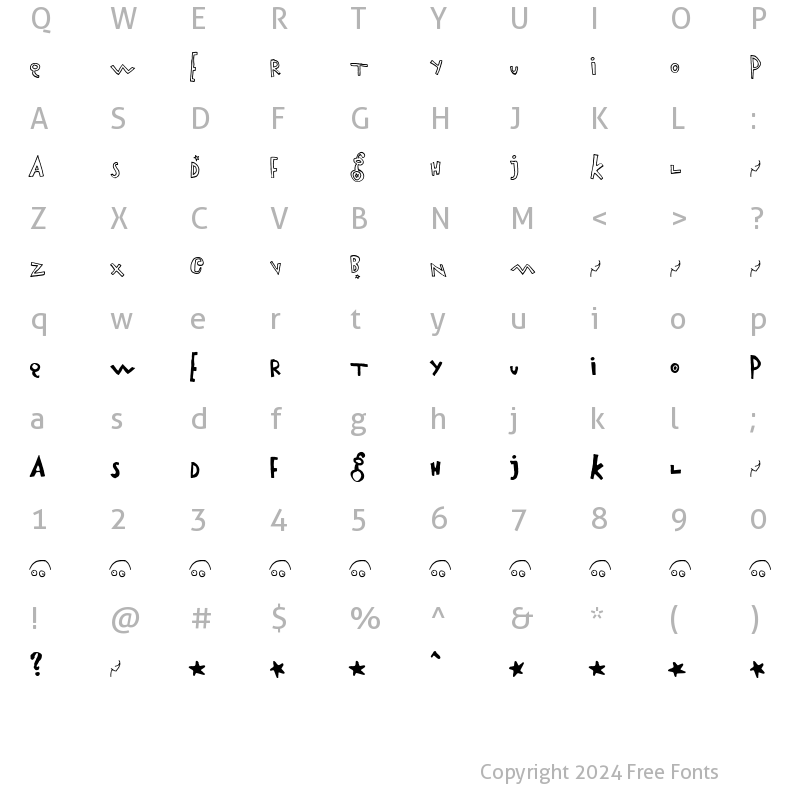 Character Map of Airboy Regular