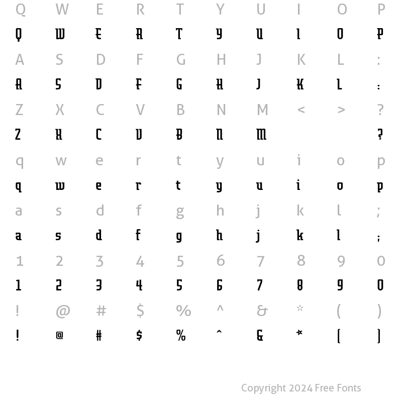 Character Map of Airedale Black Regular