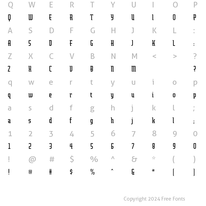 Character Map of Airedale Bold