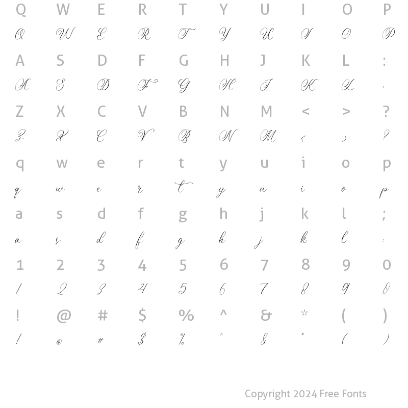 Character Map of Airila Regular