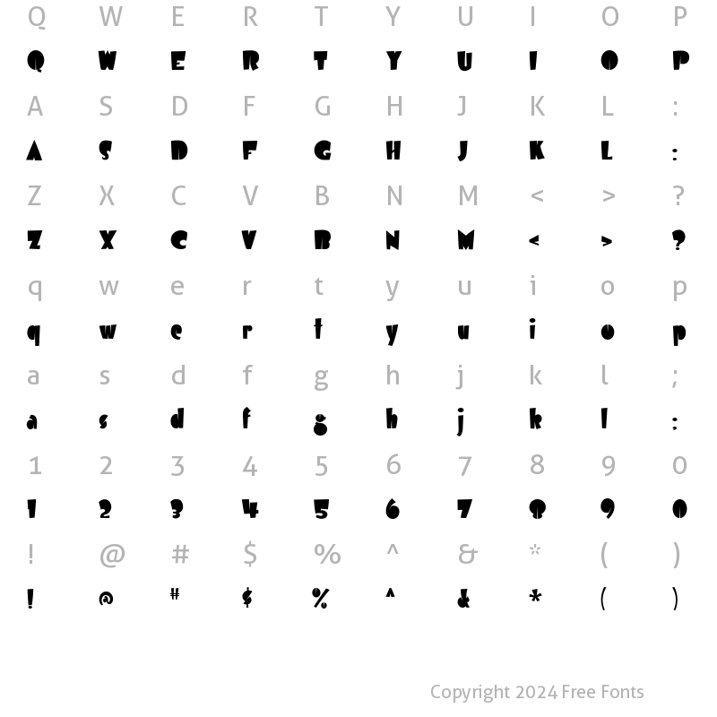 Character Map of Airmole Regular