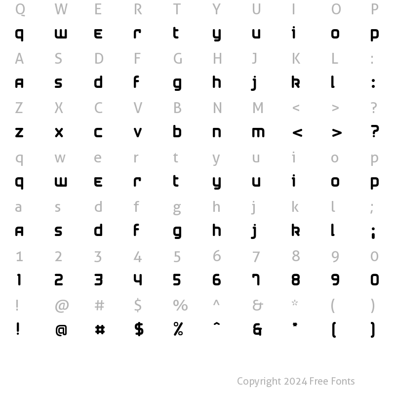 Character Map of Airstrip Four Regular