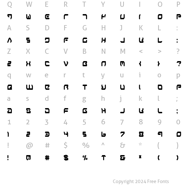 Character Map of Airstrip One Condensed Condensed