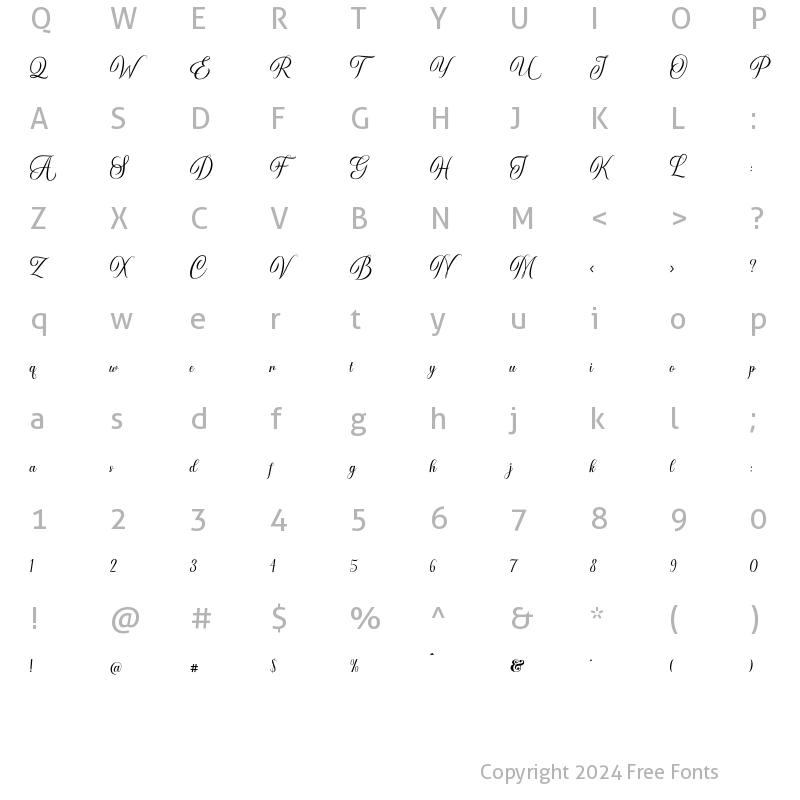 Character Map of Airthan-Regular Regular