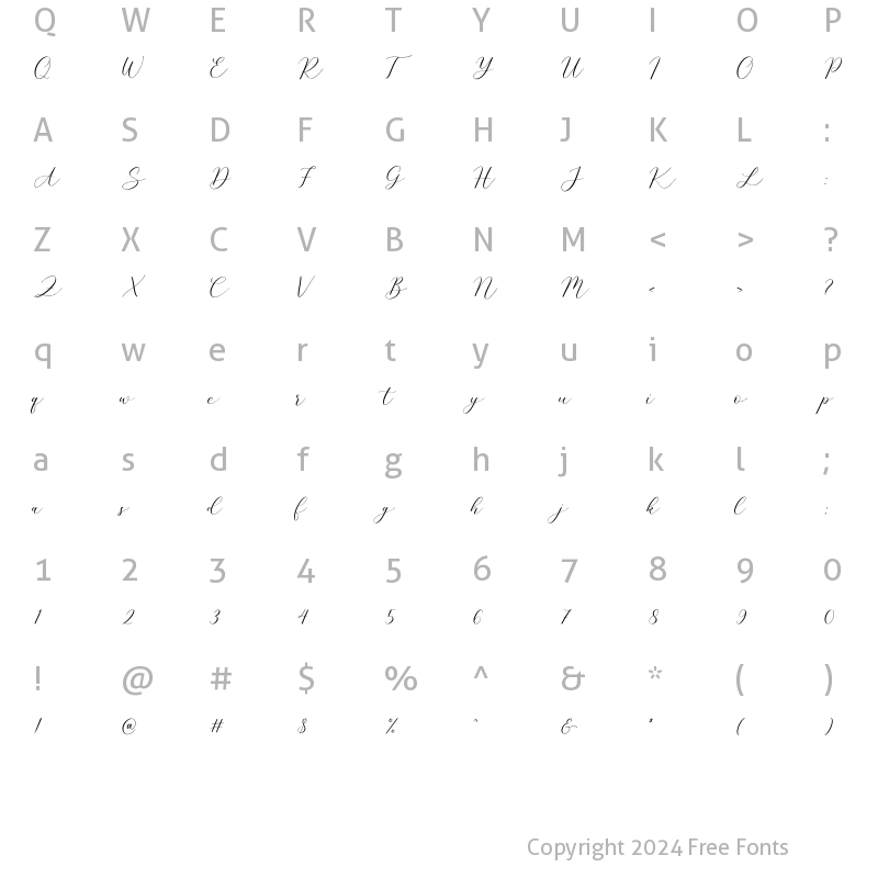 Character Map of Airthay Regular