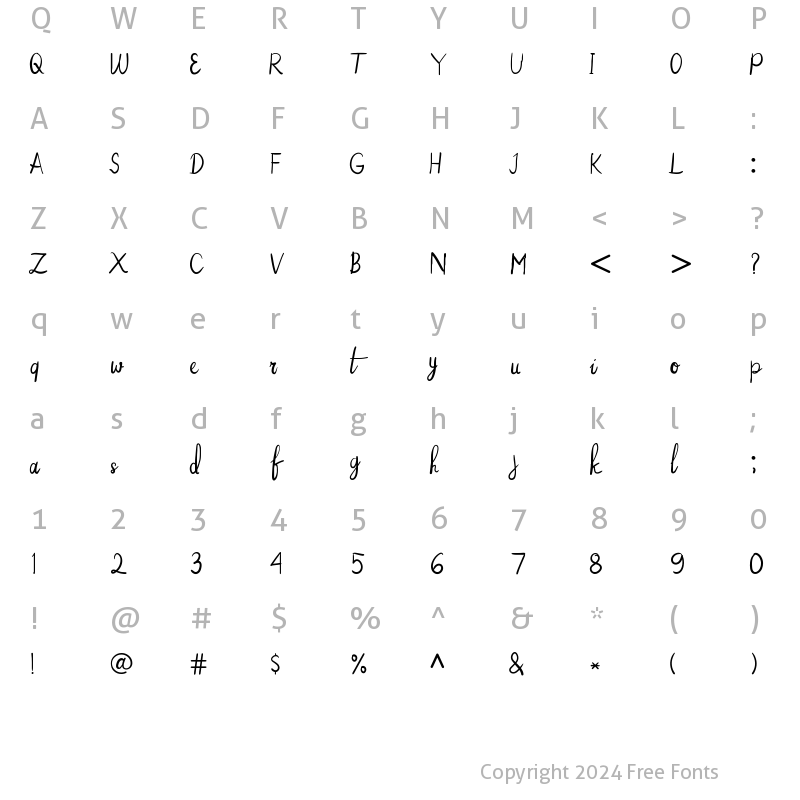 Character Map of Aishafah5 Regular