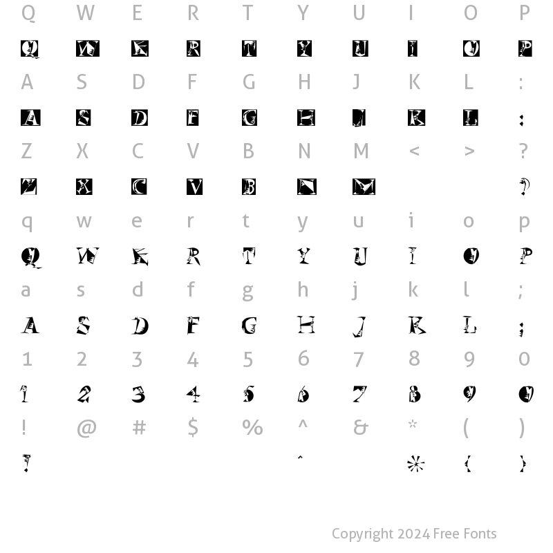 Character Map of AISzene Regular