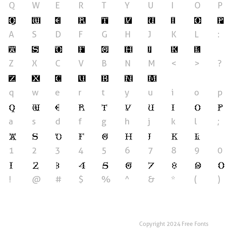 Character Map of AIToskana Regular