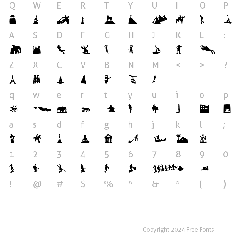 Character Map of AIToursAndTravel Regular