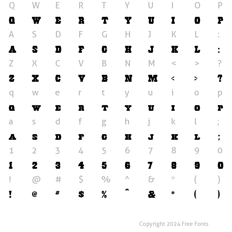 Character Map of AIWood Barrel Regular