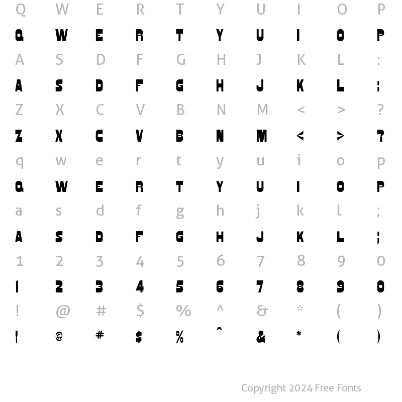 Character Map of AIWood BoxGothic Regular