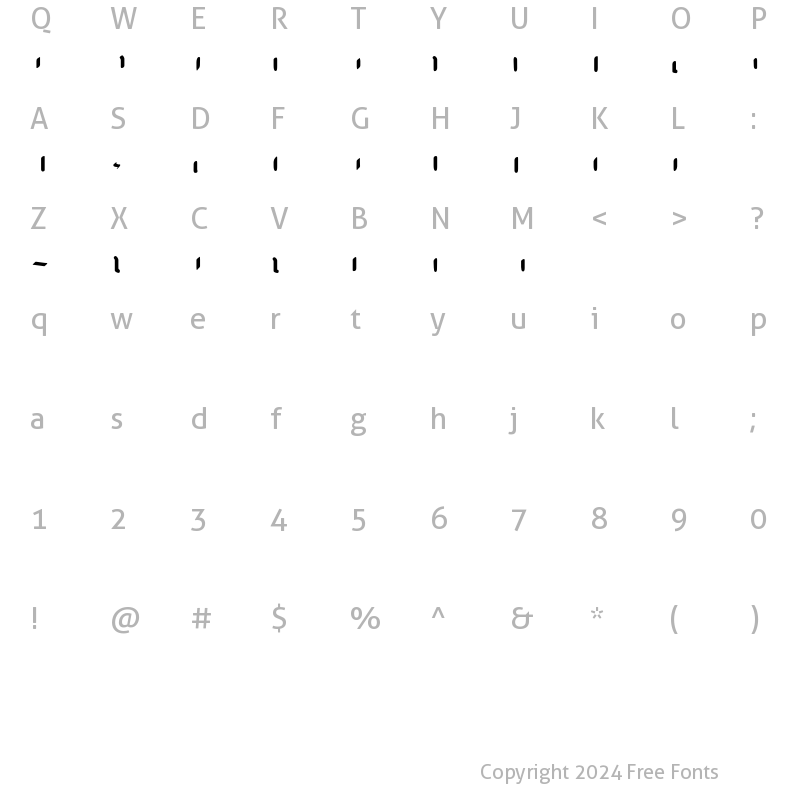 Character Map of AJ Quadrata Medieval Bold Rubrum