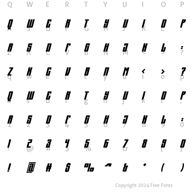 Character Map of AJ Signal Regular