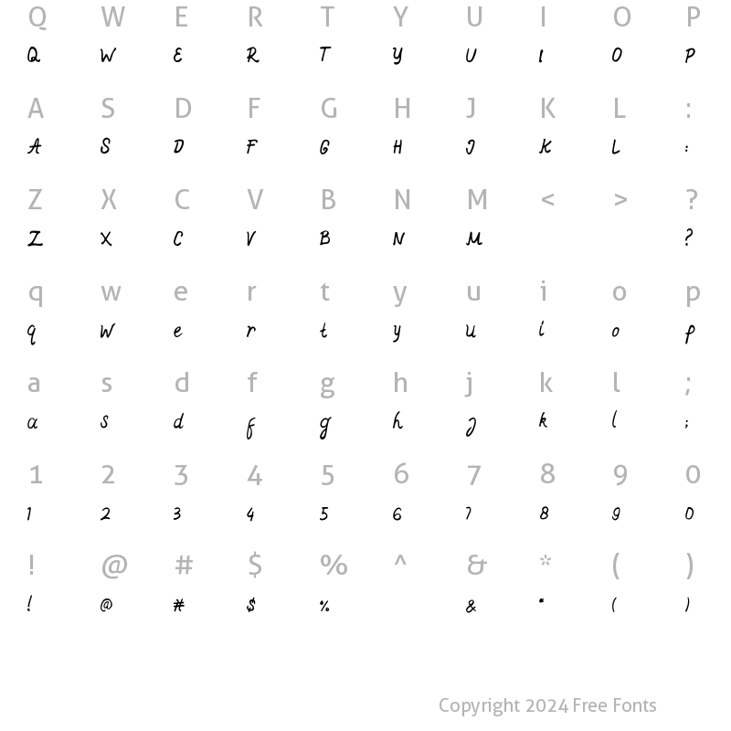 Character Map of Ajieb Regular