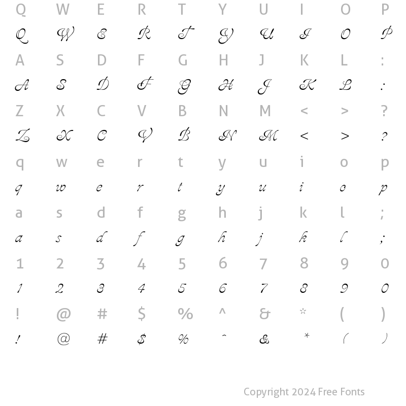 Character Map of Ajile Regular