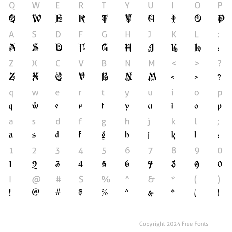 Character Map of akaPotsley Regular