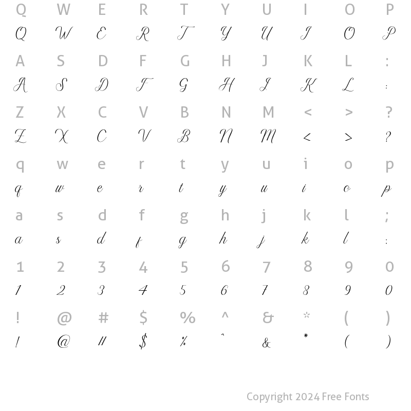 Character Map of akayla Regular