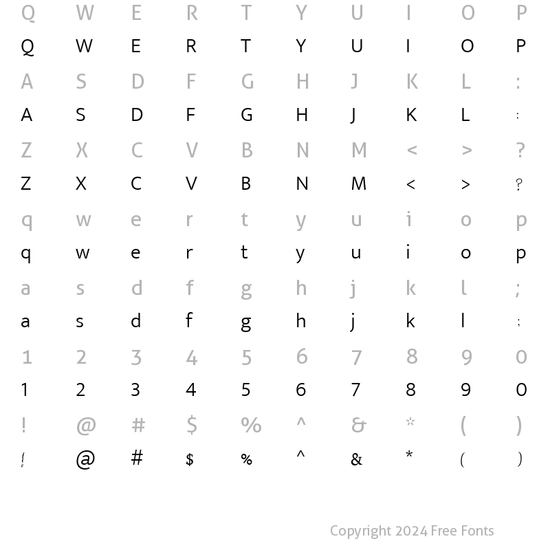 Character Map of Akchyarunicode Regular