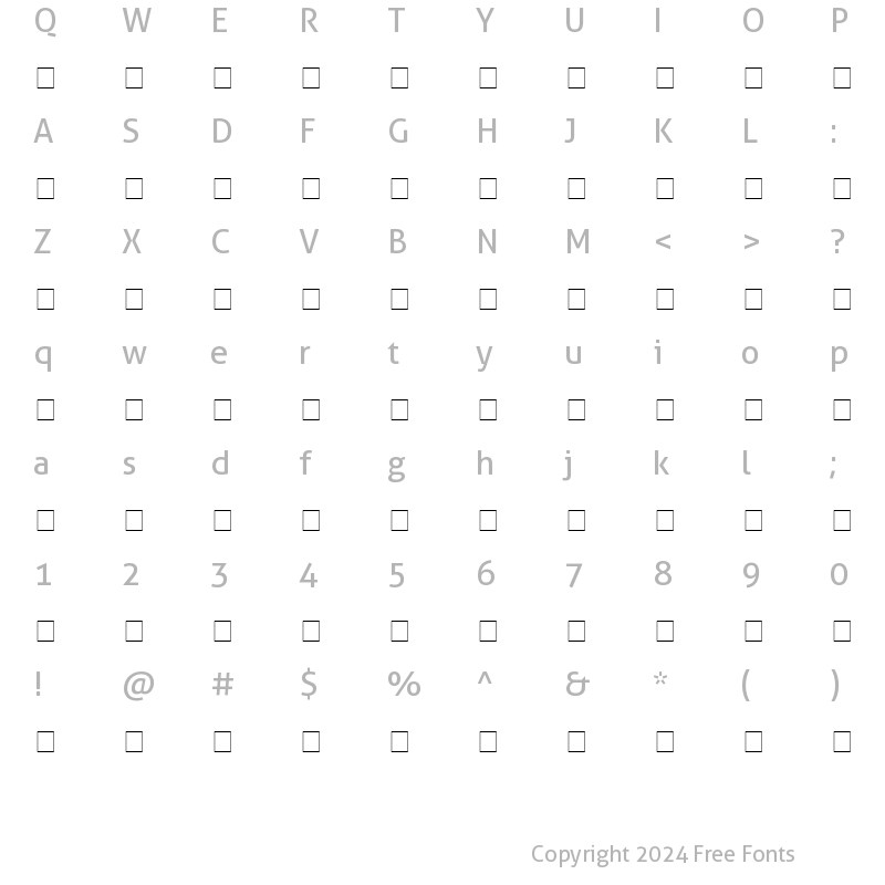 Character Map of Akhbar MT Regular